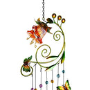 Glass and Metal Flower with Butterflies Windchime