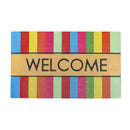 Multicolor Stripe Welcome Flocked Floor Mat