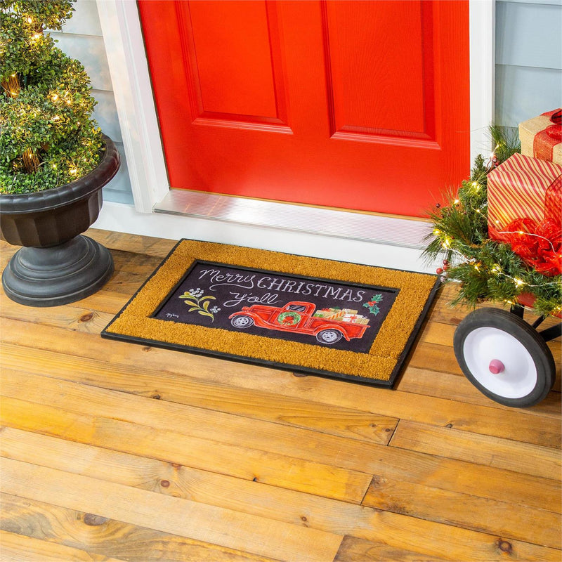 Merry Christmas Y'all Red Truck Sassafras Switch Mat