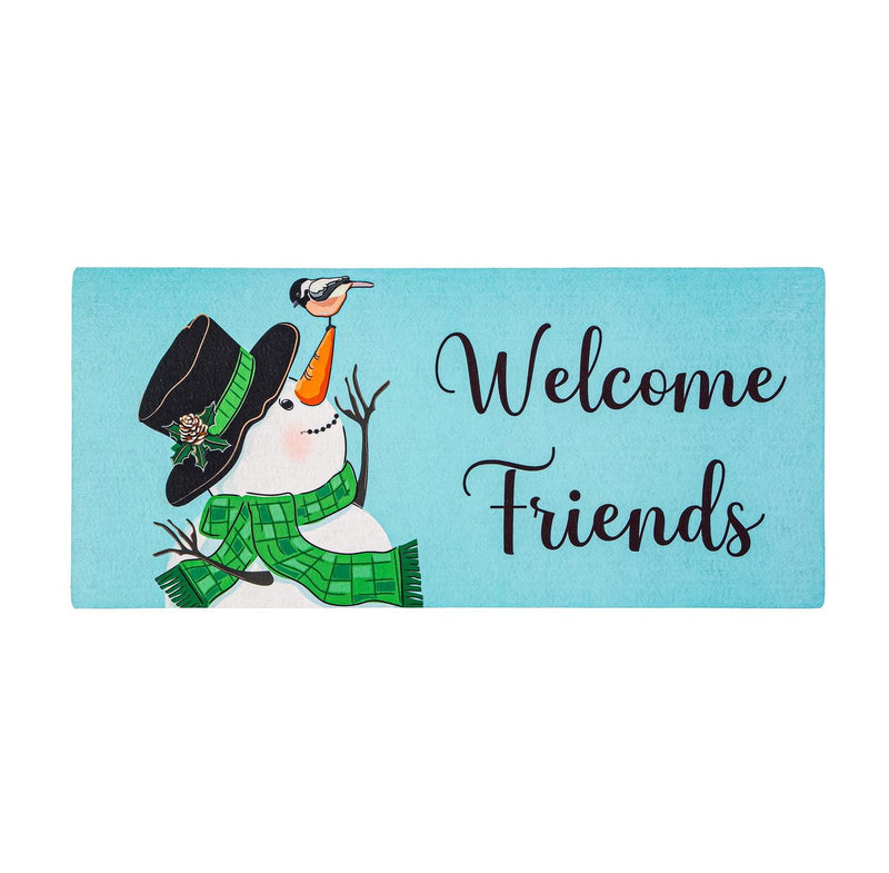 Snowman and Chickadee Sassafras Switch Mat