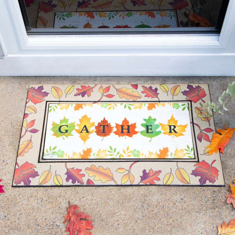 Fall Leaves Flocked Sassafras Mat Tray
