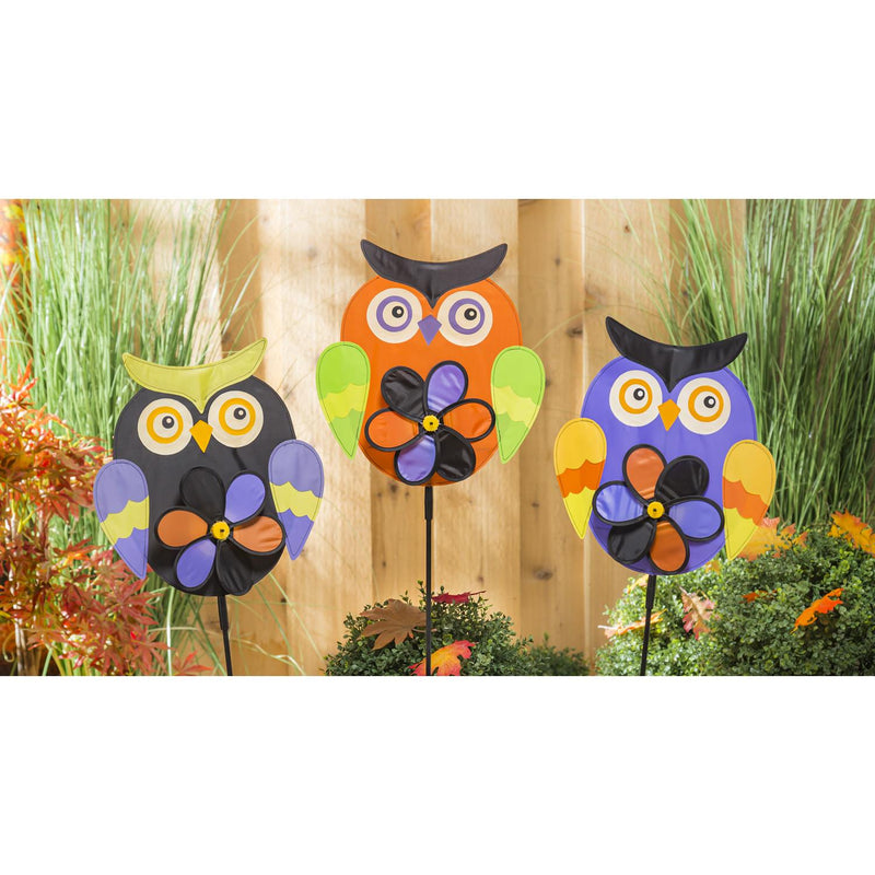 Halloween Owl Pinwheel Spinner, 3 Assorted