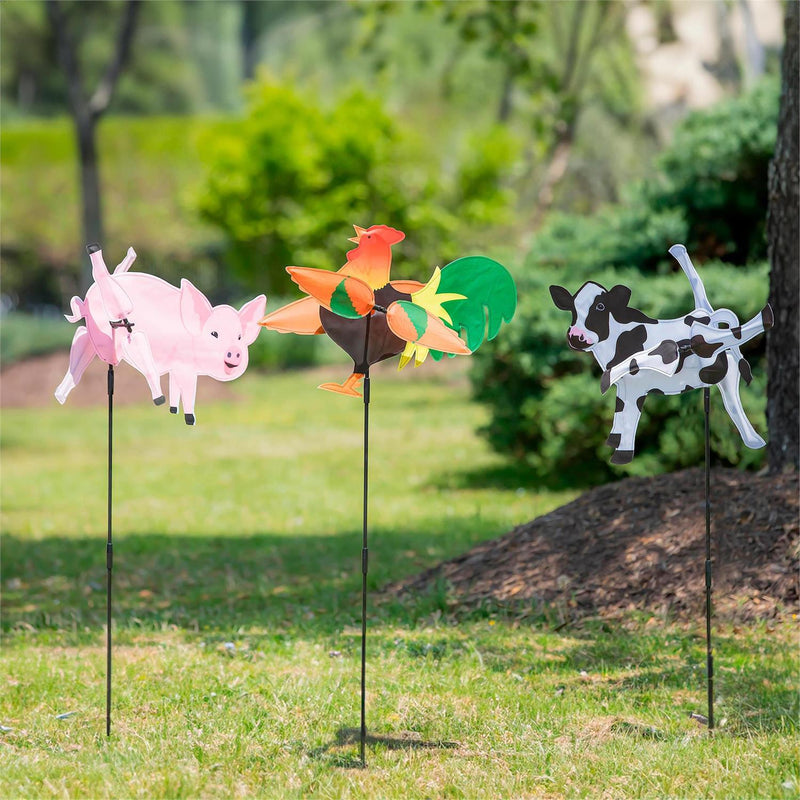Farm Animal Pinwheel Spinner, 3 Asst
