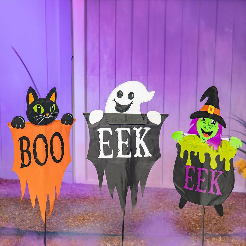 Halloween Trio Fabric Stake, 3 Asst