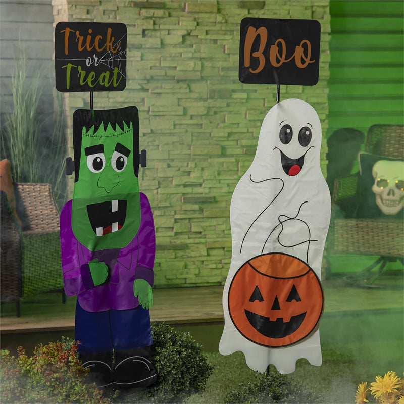 Halloween Sign Trio Fabric Stake, 3 Asst