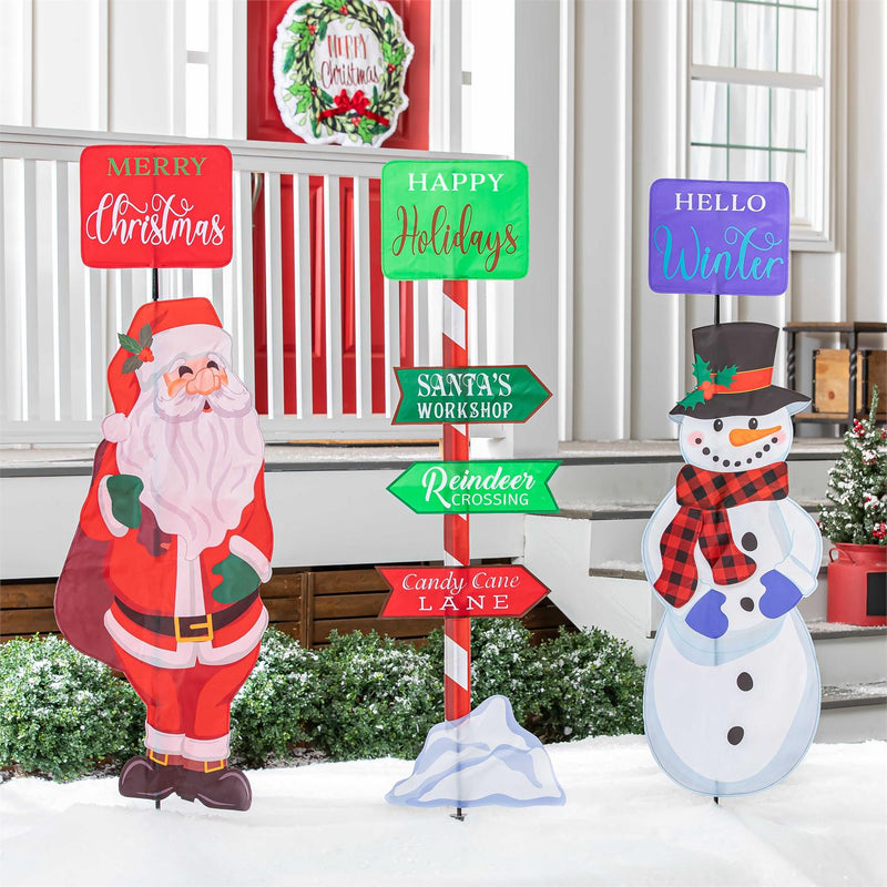 Holiday Fabric Stake, 3 Asst