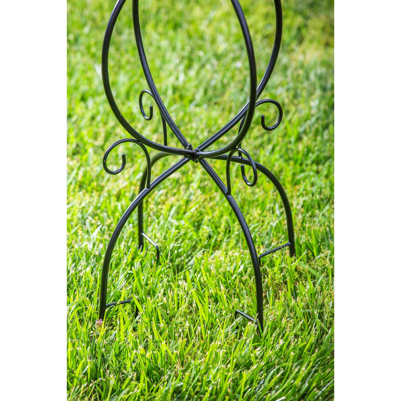Metal Trellis Bird Bath Stand, Scroll