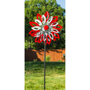 75"H Wind Spinner, Red and White Patriotic Leaves