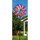 75"H Wind Spinner, Red and White Patriotic Leaves