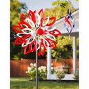 75"H Wind Spinner, Red and White Patriotic Leaves