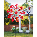 75"H Wind Spinner, Red and White Patriotic Leaves