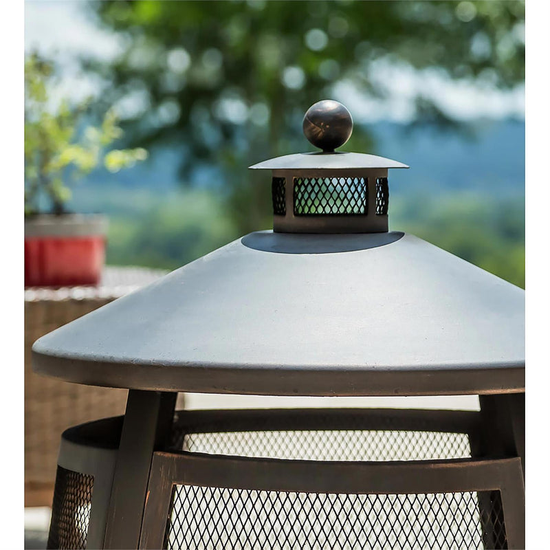 Tall firepit with chimney