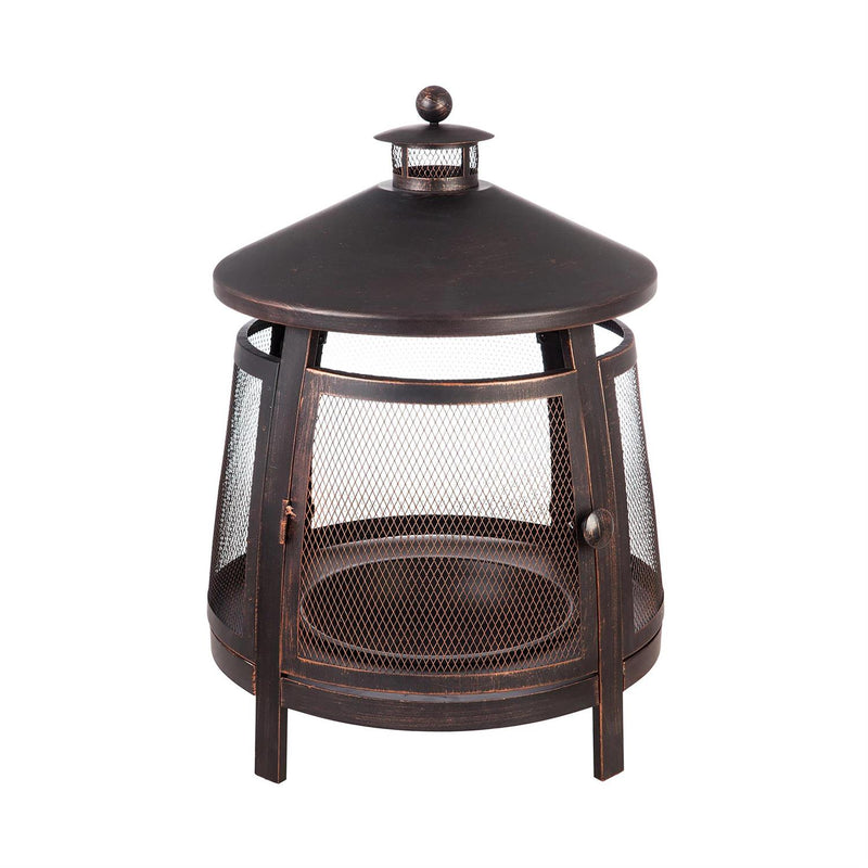 Tall firepit with chimney