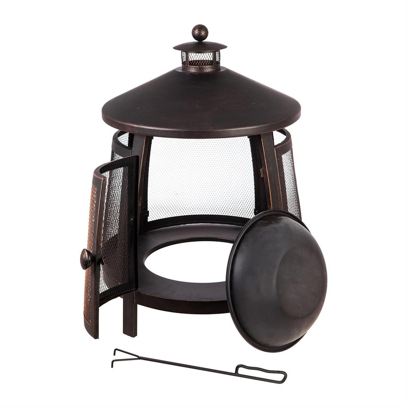 Tall firepit with chimney