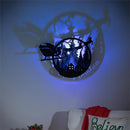 25"H x 25"L Laser-Cut Santa and Sled Shadow Wall Art