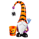 17.75"H Metal Halloween Gnome Garden Statuary with Planter