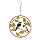 What She Shed Outdoor Hanging Décor, Metal, Circular Rustic Bird, 12", Set of 2