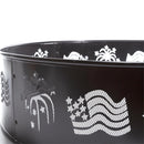 Flags and Fireworks Fire Ring