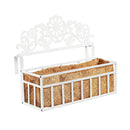 Distressed White Railing Planter with Topper, Floral