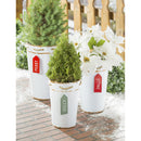 Holiday Poinsettia Planter, French Bucket with Holiday Tag, Set of 3