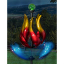 84"H Solar Wind Spinner, Multi-color Tulip