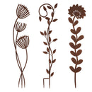 36" Rust Colored Wildflower Garden Stake, 3 Asst, 2 of Each, 6 Piece CDU