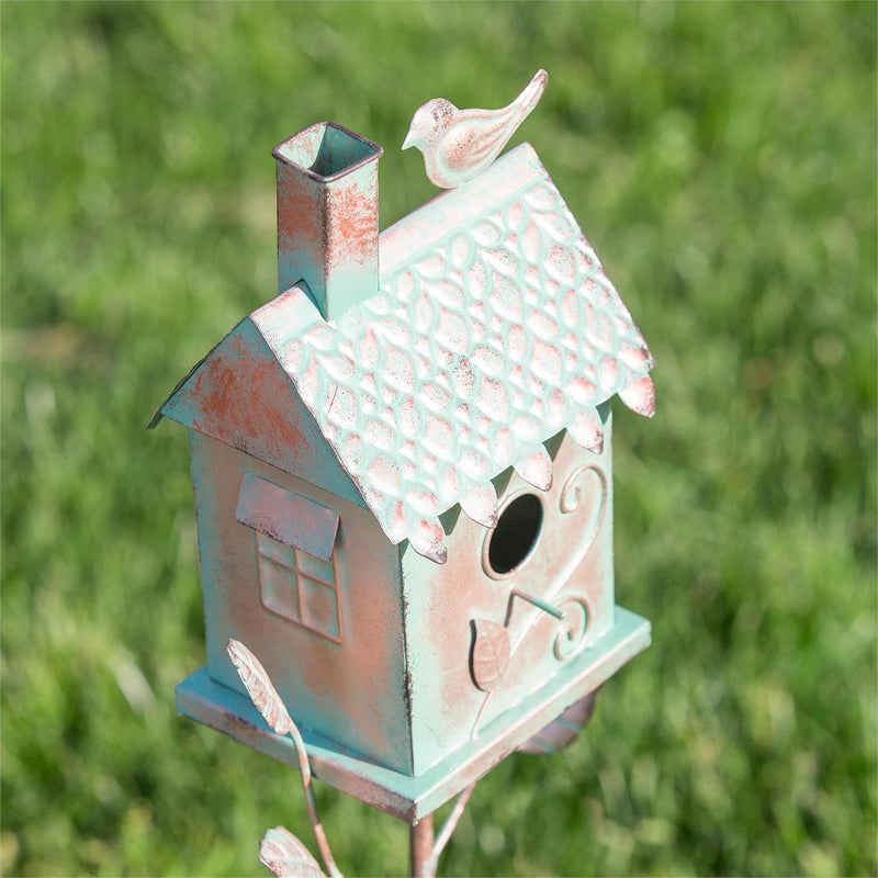 What She Shed Garden Stake, Birdhouse Green Patina Finished, 36", Asst of 3