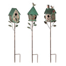 What She Shed Garden Stake, Birdhouse Green Patina Finished, 36", Asst of 3