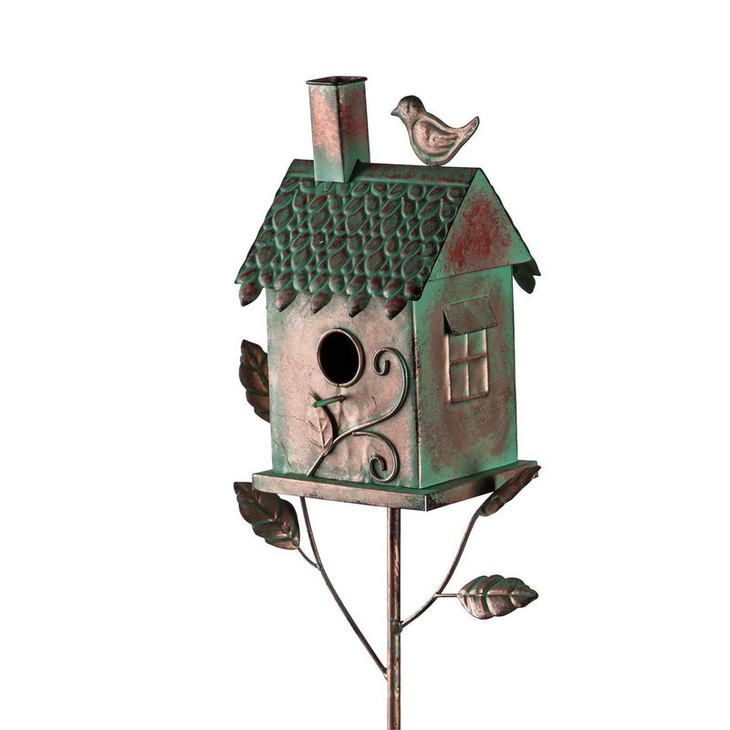 What She Shed Garden Stake, Birdhouse Green Patina Finished, 36", Asst of 3