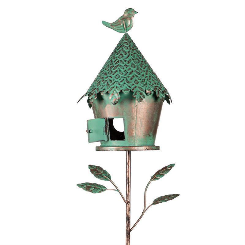 What She Shed Garden Stake, Birdhouse Green Patina Finished, 36", Asst of 3