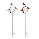 Metal Christmas Garden Stake with Birds 2 Asst, 6 of Each, CDU of 12