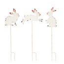 24"H Metal Bunny Garden Stake 3 ASST, 4 EA, 12 PC CDU