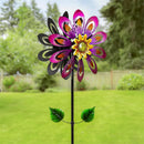 75"H Violet Flower Wind Spinner