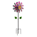 75"H Violet Flower Wind Spinner