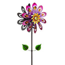 75"H Violet Flower Wind Spinner