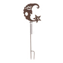 39"H Metal Rain Gauge Garden Stake, Sun and Moon