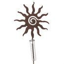 39"H Metal Rain Gauge Garden Stake, Sun and Moon