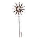 39"H Metal Rain Gauge Garden Stake, Sun and Moon