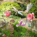 45"H Metal Garden Stake, Decoupage Dragonfly