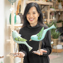 Metal Leaf Birds, Set of 2