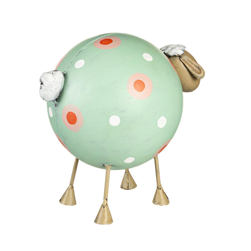 Metal Whimsical Sheep Statuary, Set of 2
