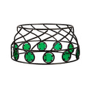 Metal Gazing Ball Stand with Green Glass Circles