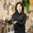 Metal Gazing Ball Stand with Green Glass Circles
