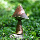 Evergreen Statuary,Terracotta Metal Mushroom Statuary,5x9x12.5 Inches