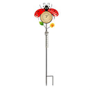 43"H Rain Gauge Thermometer Garden Stake, Lady Bug