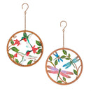 Pollinator Garden D√©cor, Rustic Friends Hand Painted Outdoor Hanging D√©cor, 10"D, Set of 2