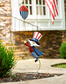 Evergreen Statuary,Metal Uncle Sam with Balloon Statuary,7x13x36.75 Inches