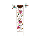 Metal Trellis Bird Bath, Dragonfly