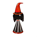 Metal Witch Statuary With Orange Hat
