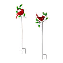 Snowbirds Garden Stake, Metal Garden Stake, Christmas Cardinal, 36"H, Asst of 2, CDU